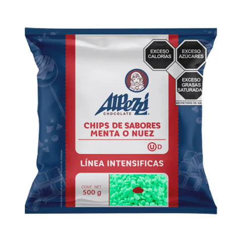 Chip Alpezzi Sabor a Menta Color Verde Menta 500gr.