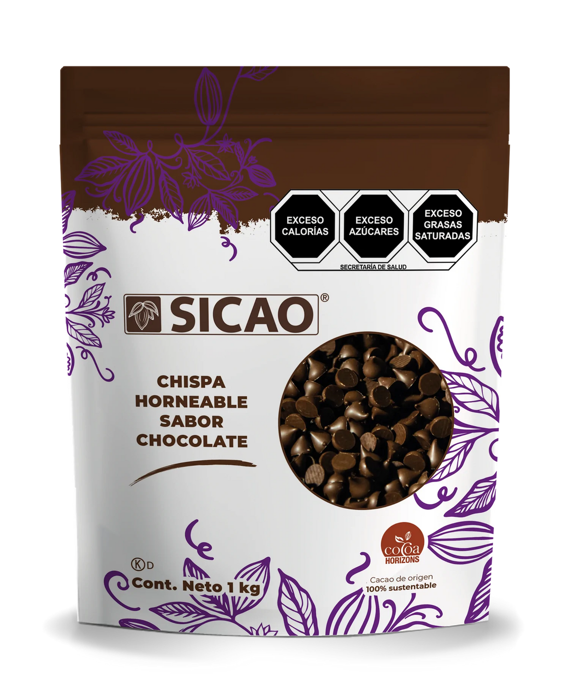 Chispa horneable Sicao sabor a chocolate 1kg.