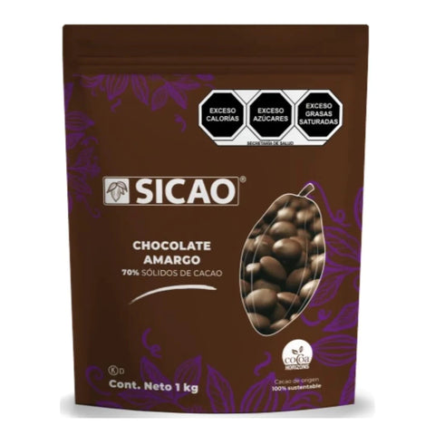 Chocolate Sicao amargo 70.1% cacao 1kg.